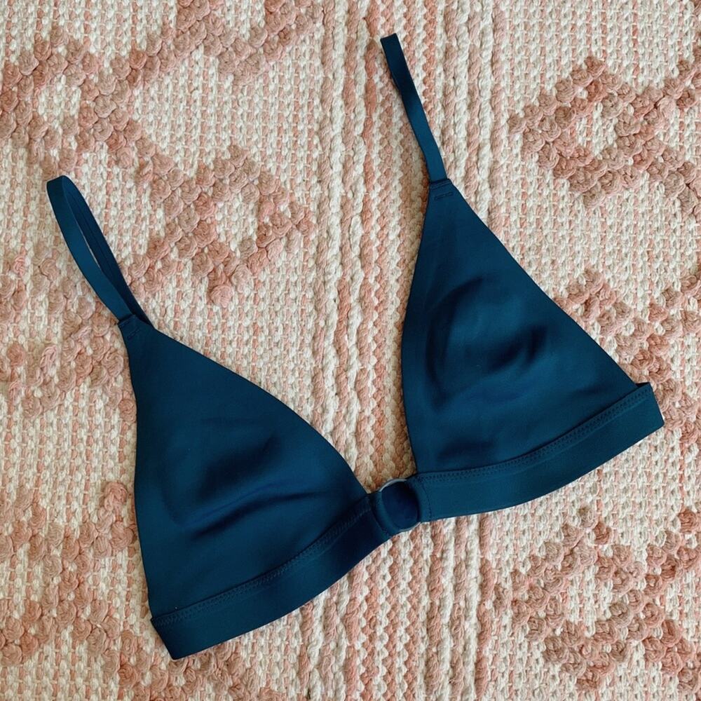 Dark Teal Free People x Revolve Oh Scuba Triangle Cup V-Neck Ring Bralette XS